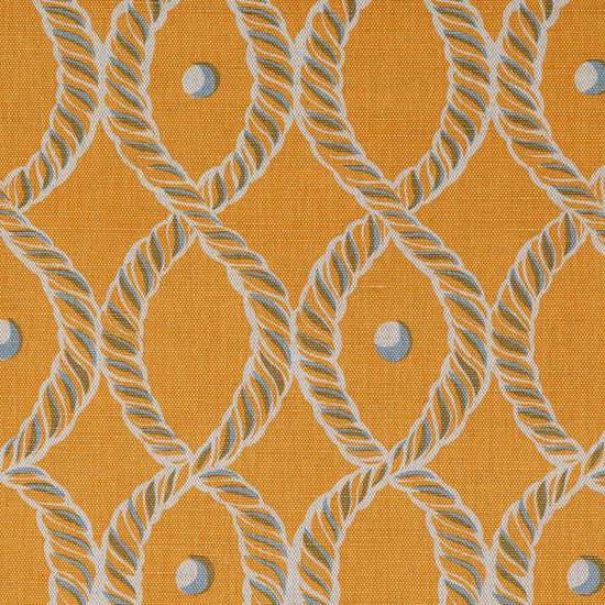 Dolly Fabric in Gold and Blue