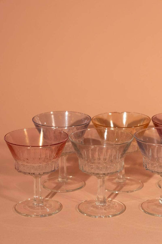 Vintage Spanish Champagne Glasses Set of Six