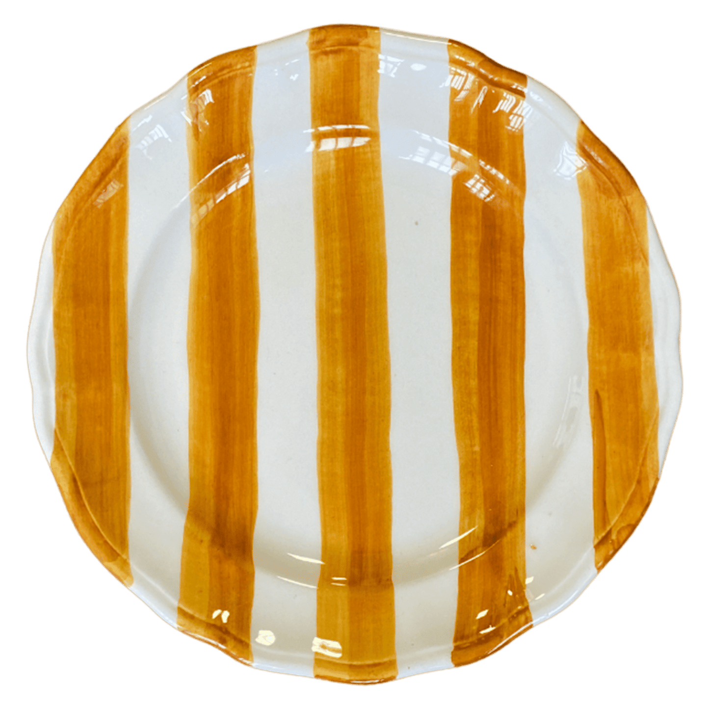 Set of Two Hand-Painted Ceramic Dessert Plate - Stripe Collection