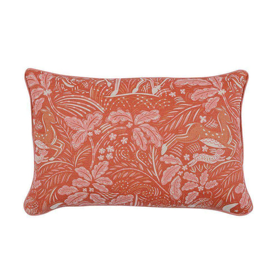 Staffordshire Bolster Cushion in Rust and Stafford Pink