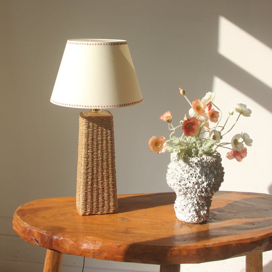 Rust Gemstone Trim Lampshade