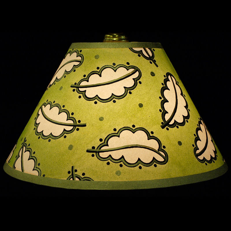 Oak Leaf Hand Painted 10" Lampshade in Green Gold