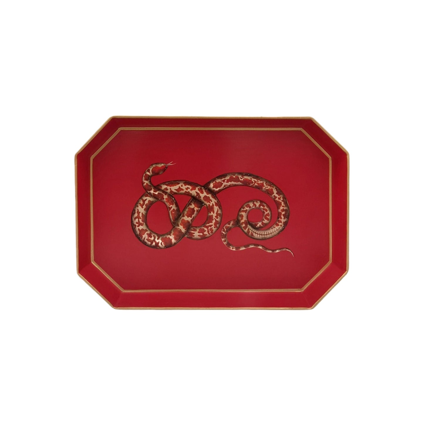 Fauna Hand-Painted Iron Tray - Snake