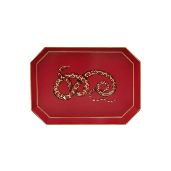 Fauna Hand-Painted Iron Tray - Snake