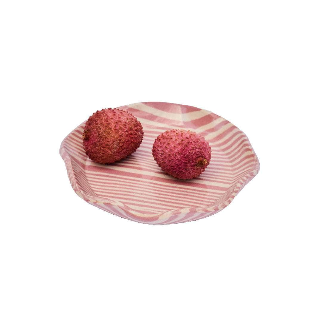 Pink Striped Trinket Dish