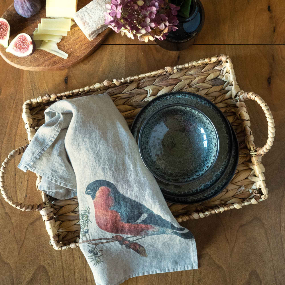 Linen Kitchen Towels SMALL BIRDS Set of 2