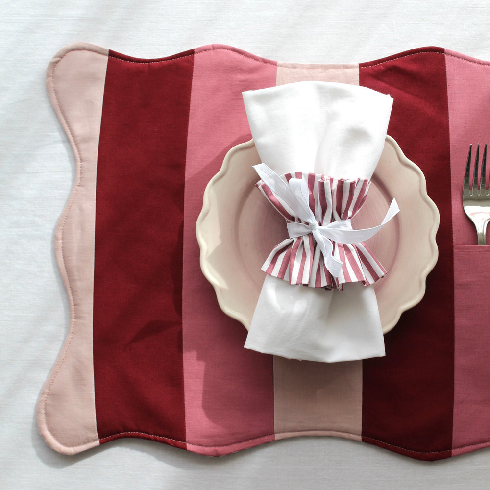 Ruffle Napkin Ring Pink Set Of Two