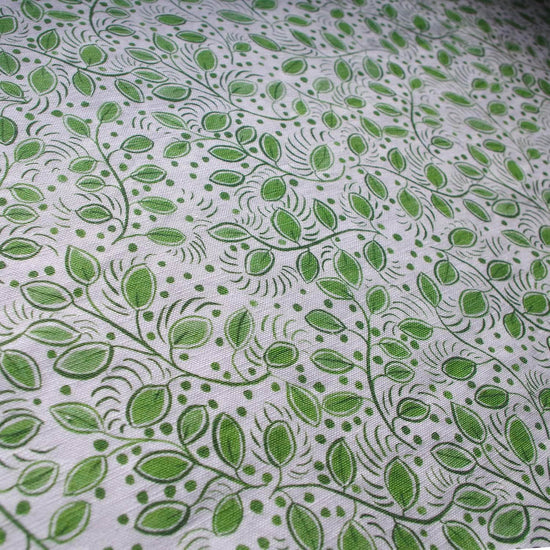 Printed Little Leaves Fabric - Green