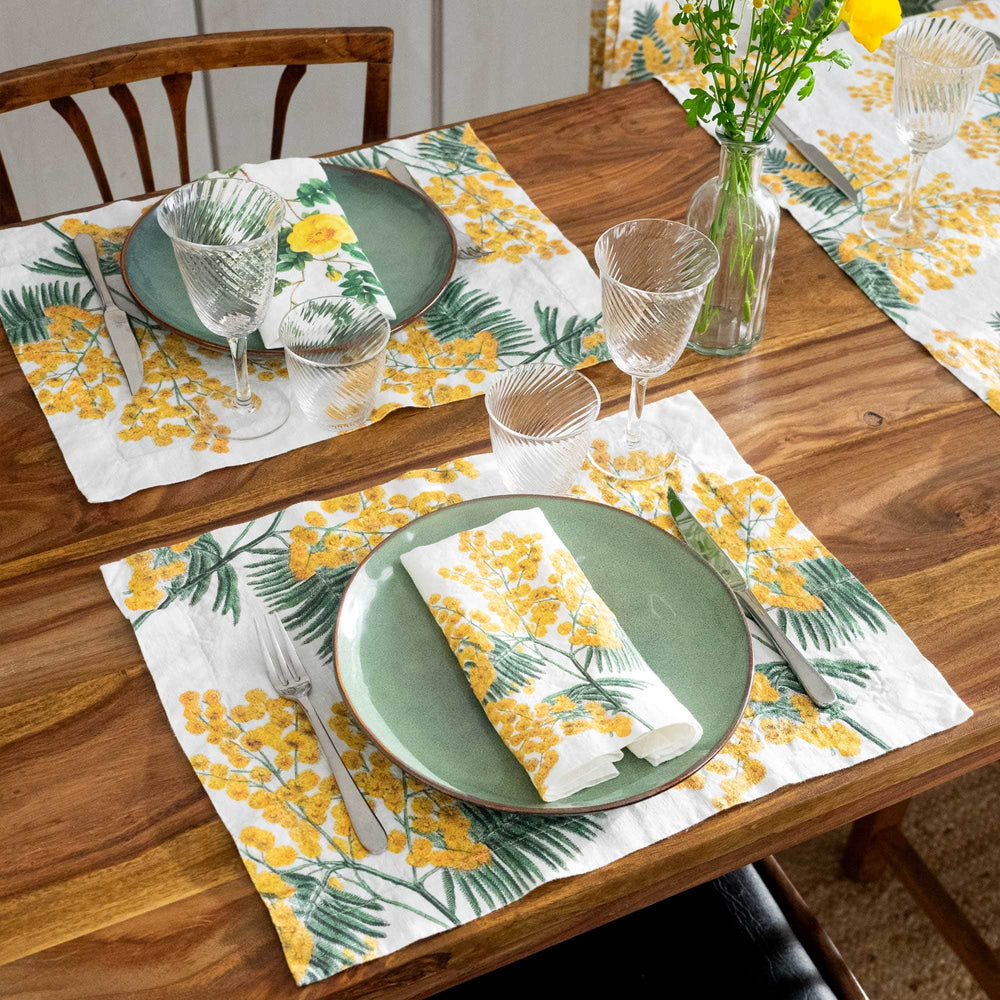 Linen Placemats MIMOSA  Set of 2 Off White