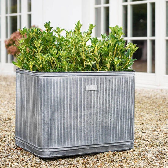 Outdoor Hampton Square Galvanised Metal Planter