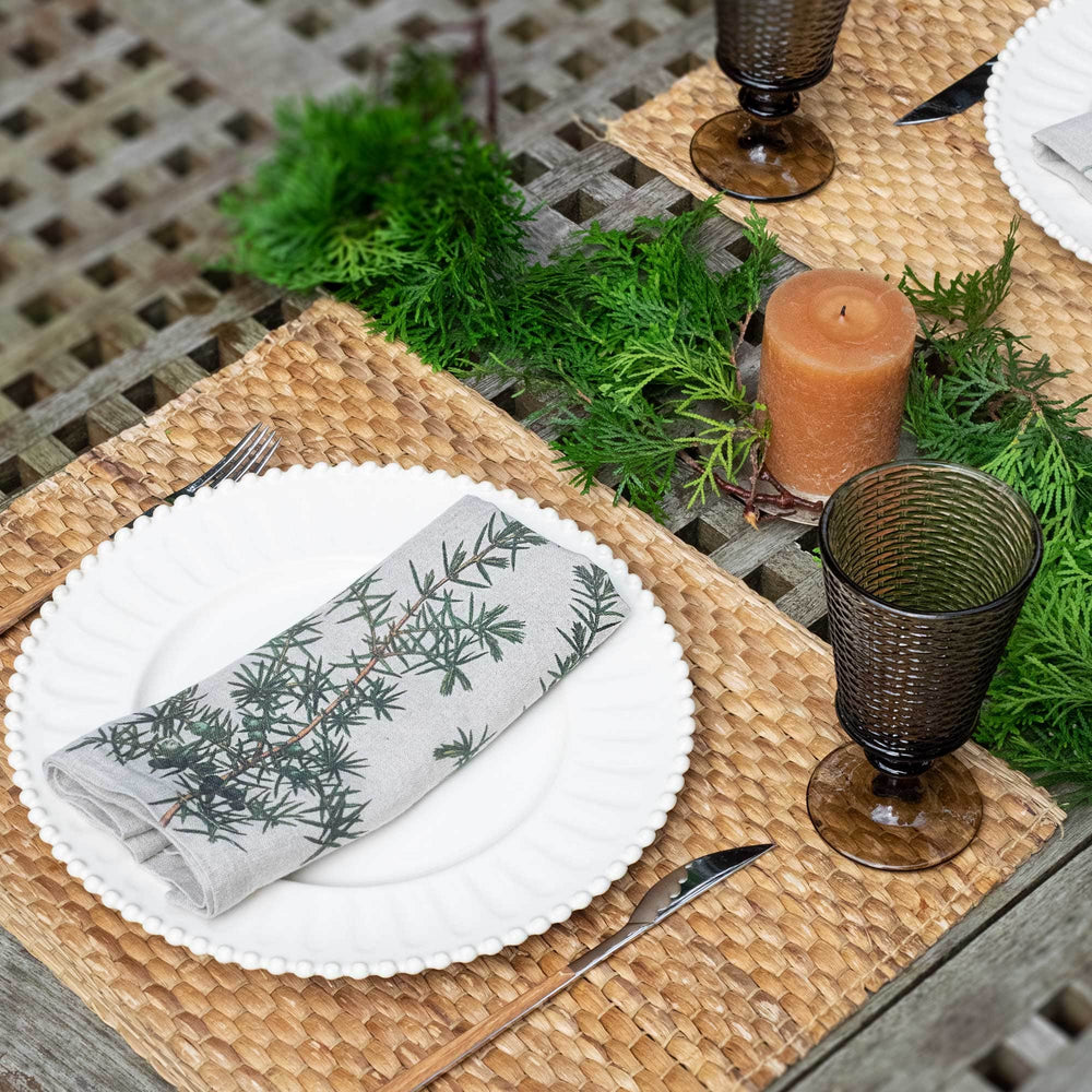 Linen Napkins TREES CONIFERS Set of 6