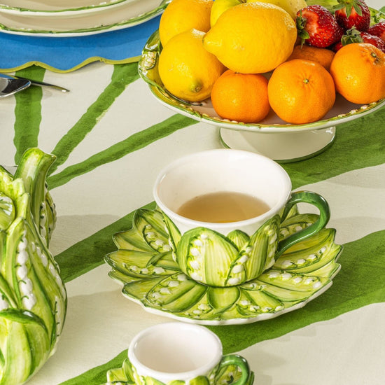 Lily of The Valley Hand-Painted Tea Cup and Saucer