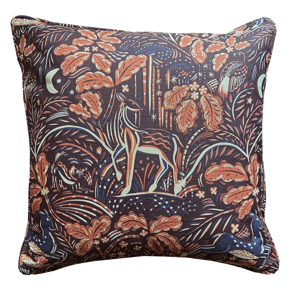 Staffordshire Large Cushion in Navy and Rust