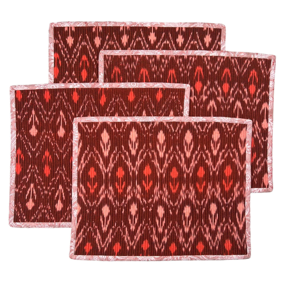 Gift Set: Set of Four Ikat Placemats (Amaranth)