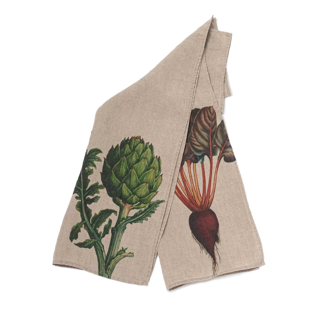 Linen Kitchen Towels ARTICHOKE & BEETROOT Set of 2