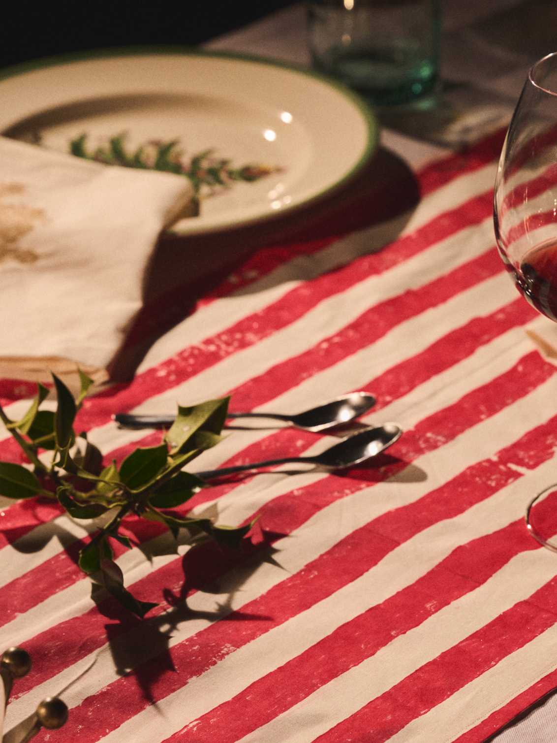 Christmas Stripe Tablecloth