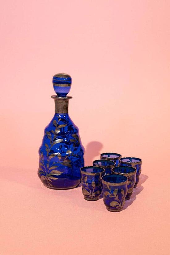 Vintage Bohemian Glass Decanter Set