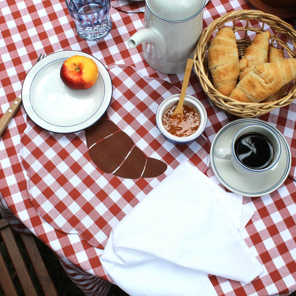 J'adore Croissant Placemat Brique