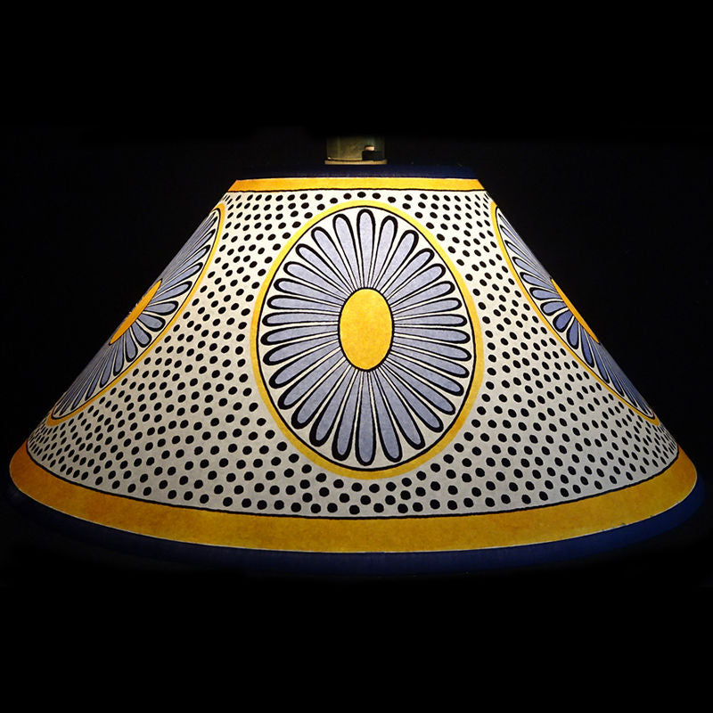 Daisy Hand Painted 14" Lampshade in Blue Yellow