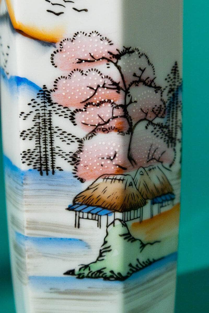 Vintage Hand Painted Japanese Whistling Sake Pitcher