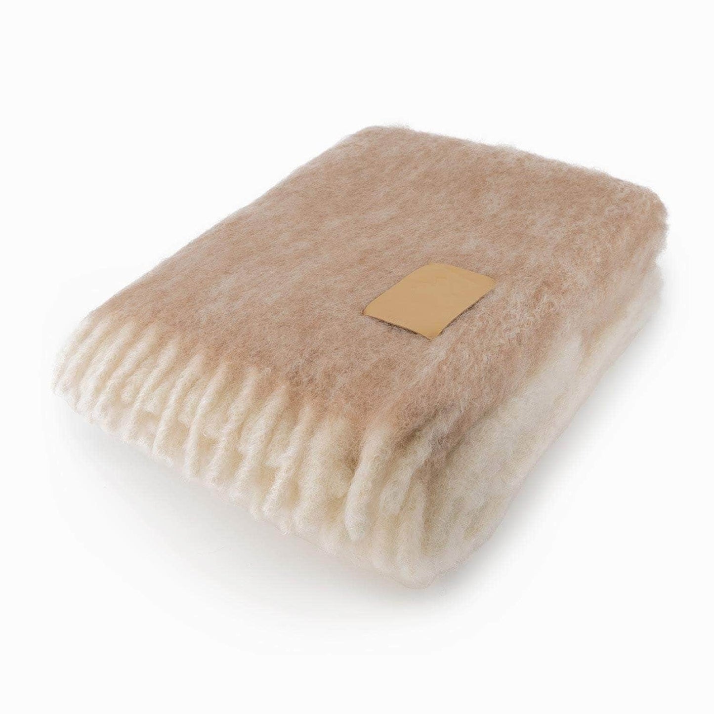 Mohair Blanket Leather Cream