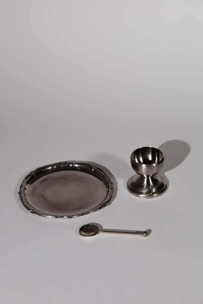 Vintage Stainless Steel Egg Cup Set