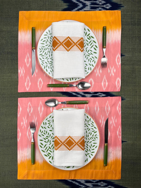 Raw Silk Placemats - Vintage Ikat