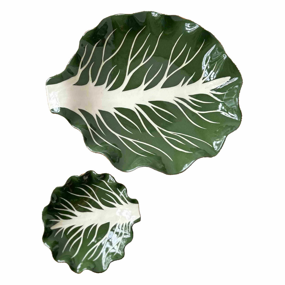 English Garden Green Cabbage Leaf Dish