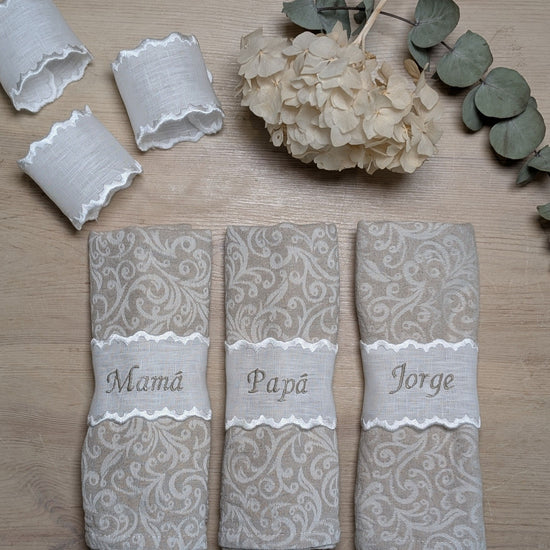 MARSELLA - Personalised Linen Napkin Ring