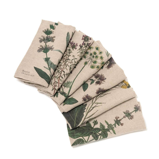 Linen Napkins  AROMATIC HERBS Set of 6