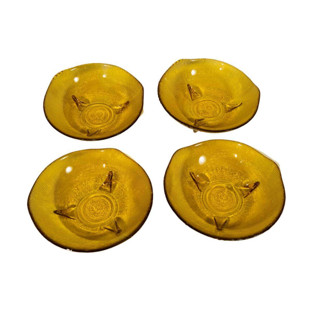 Vintage Amber Glass Bowls Set of Four