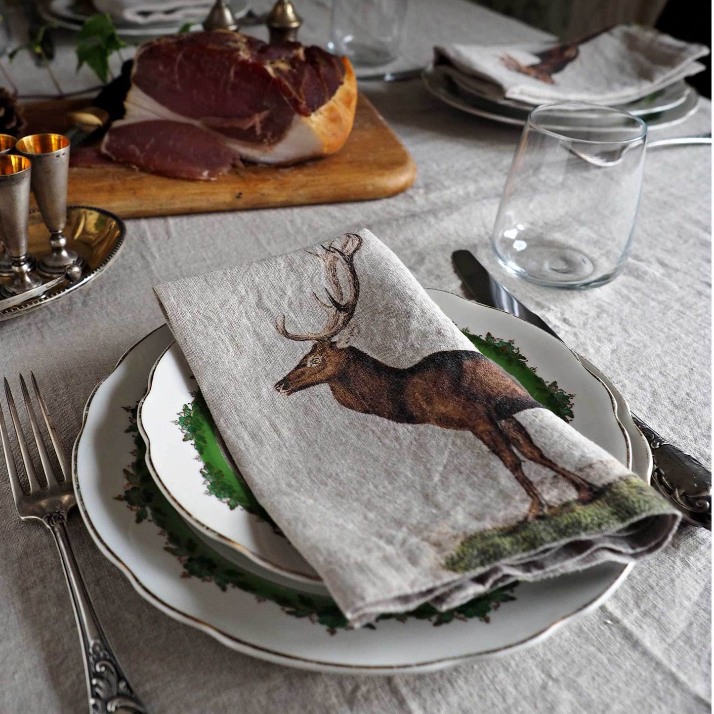 Linen Napkins WILD ANIMALS Set of 6