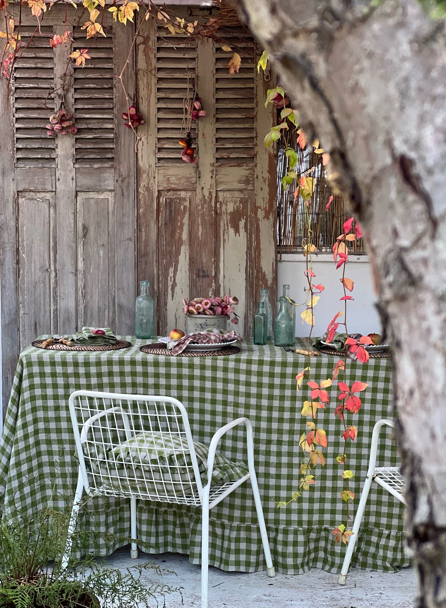 Large Linen Tablecloth - Granny Smith