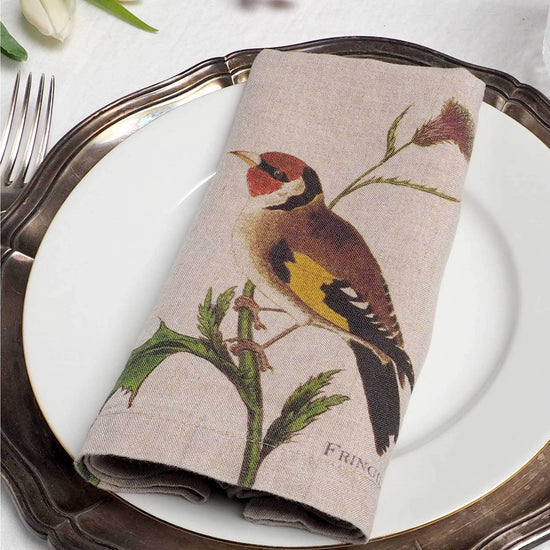 Linen Napkins SMALL BIRDS Set of 6