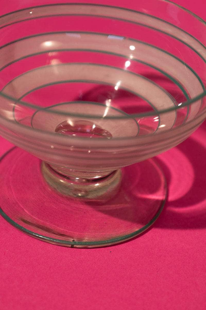 Mid-Century Striped Dessert Glasses Set of Three