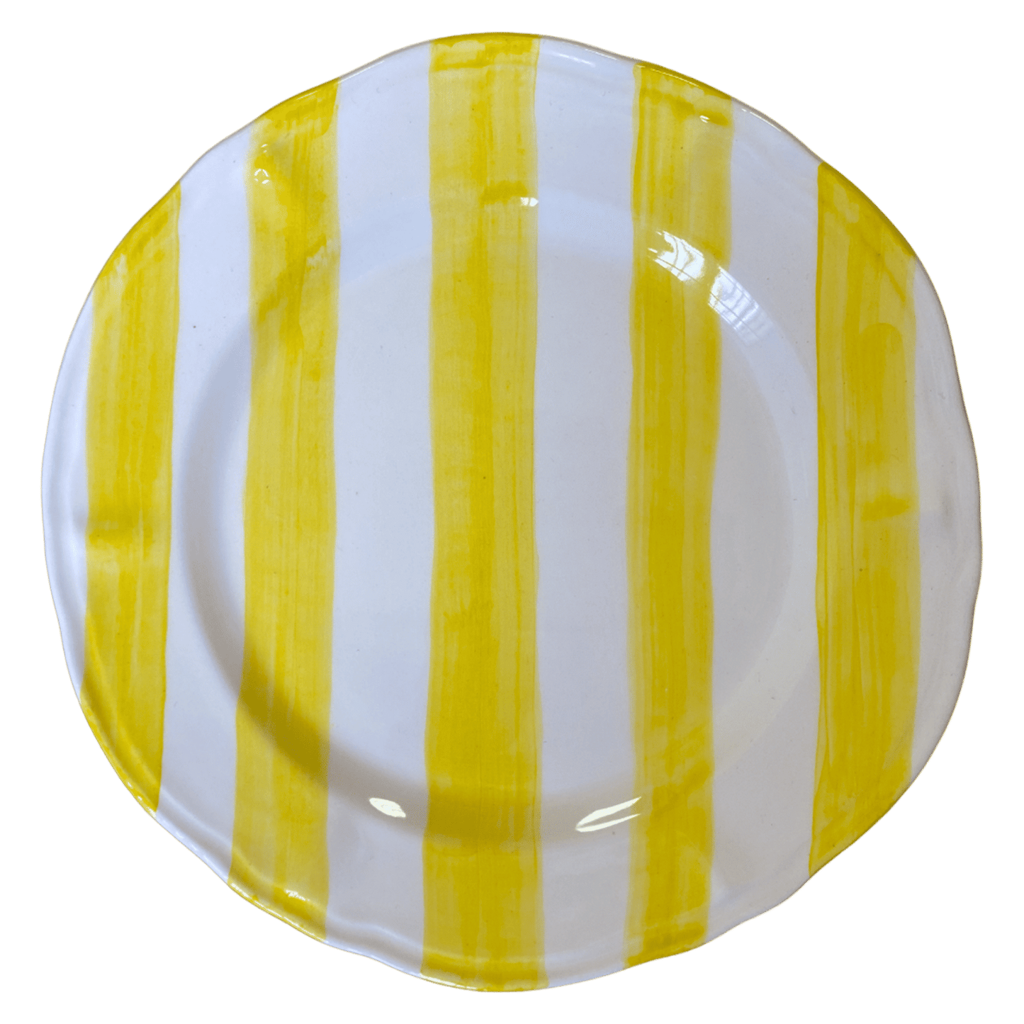 Set of Two Hand-Painted Ceramic Dessert Plate - Stripe Collection