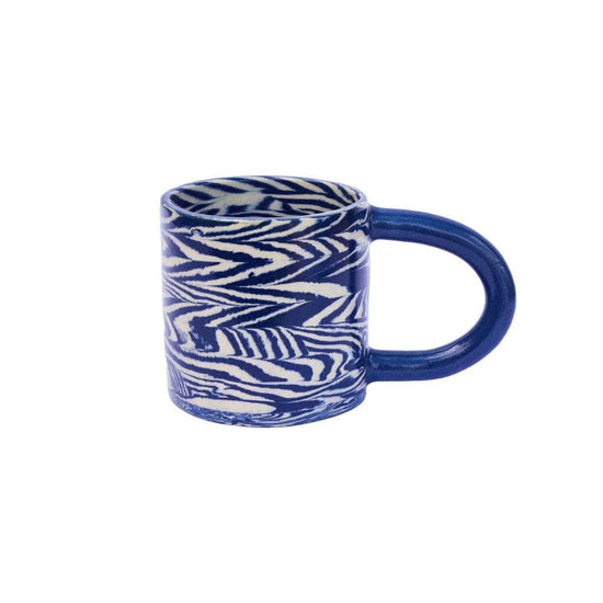 Cobalt Herringbone Mug