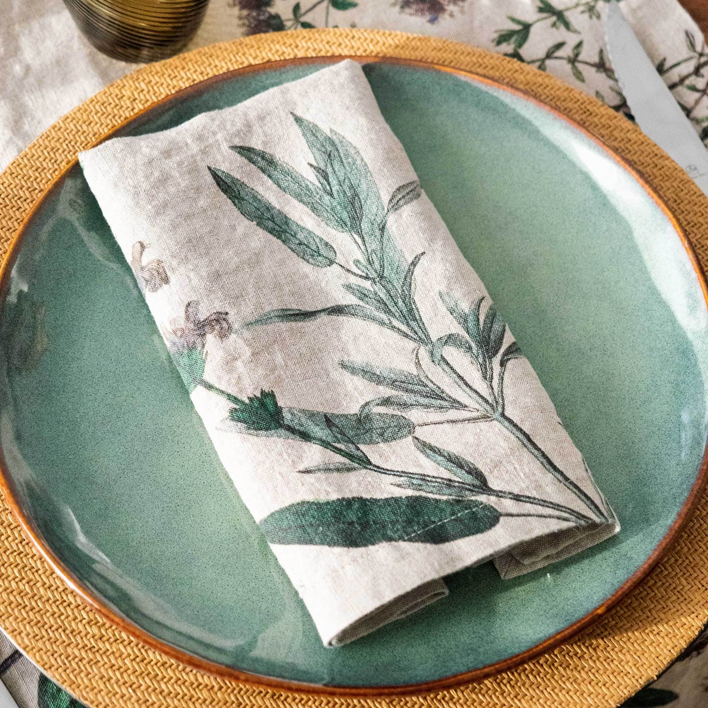 Linen Napkins  AROMATIC HERBS Set of 6