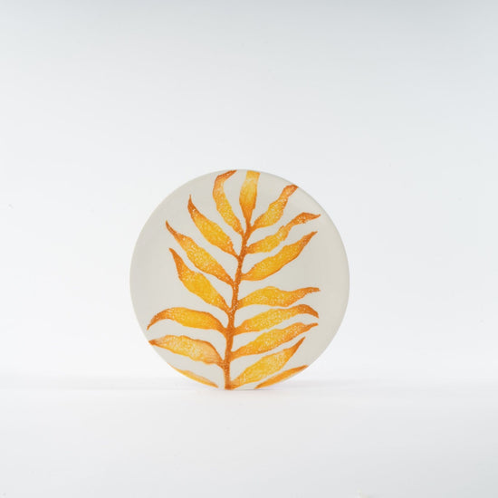 Hand-Painted Ceramic Plates - Leaves Collection