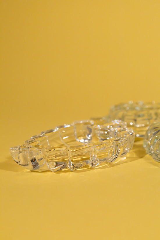 Art Glass Leaf Jewellery Dishes Set of Three