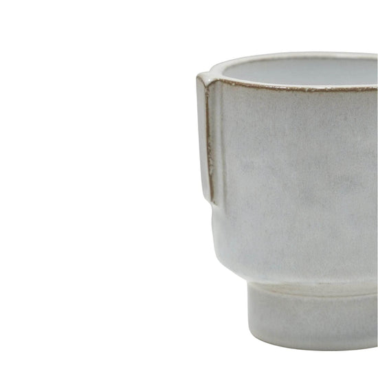 Aries Glazed Handles Planter White