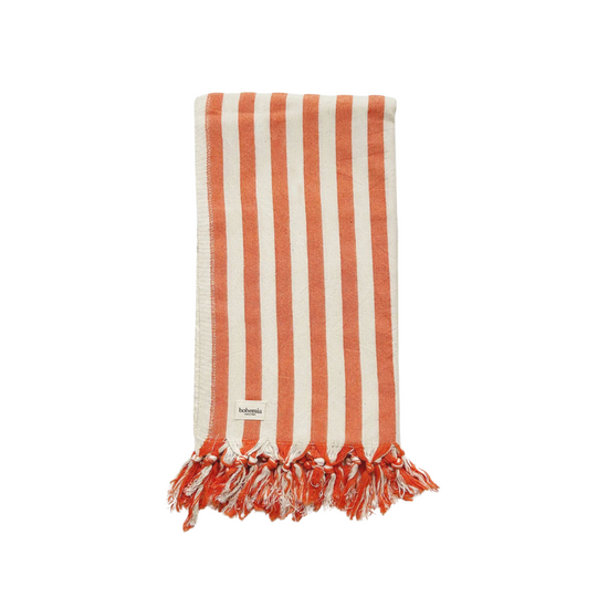 Brighton Stripe Hammam Towel - Orange