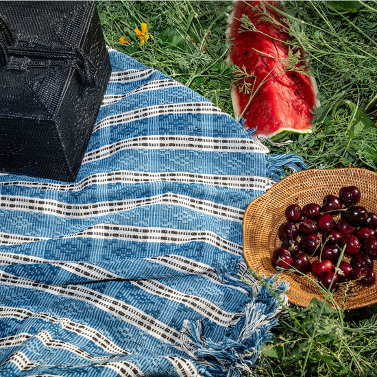 I'm-Blue Indigo Dye Throw Blanket