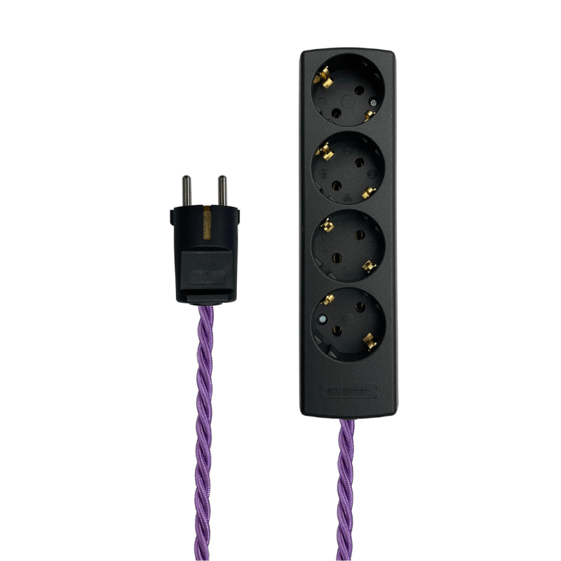 Violet & Black Extension Lead EU