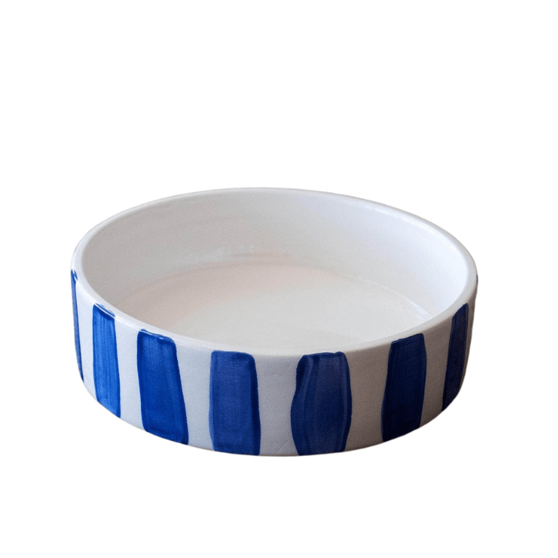 Blue Stripes Dog Bowl