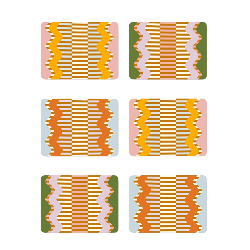 Wiggle & Stripe Placemats (Set of 6)