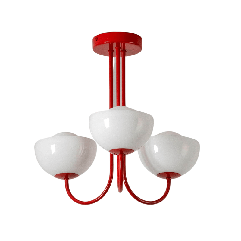 Jam Red 3 Light Dome Ceiling Light