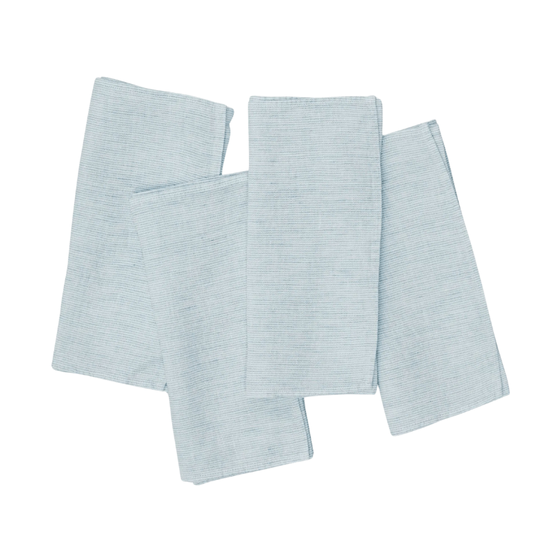 Linen Napkin Micro Stripe Blue - Set of 4