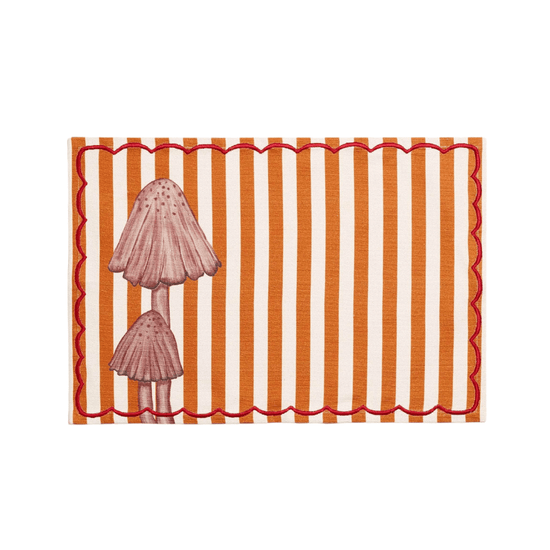 Orange Striped Mushroom Egiptia Placemat