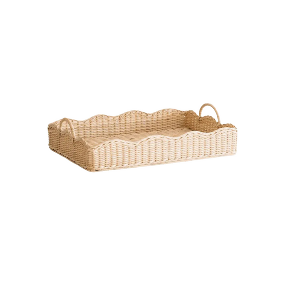 Rattan Scalloped Tray (Natural)